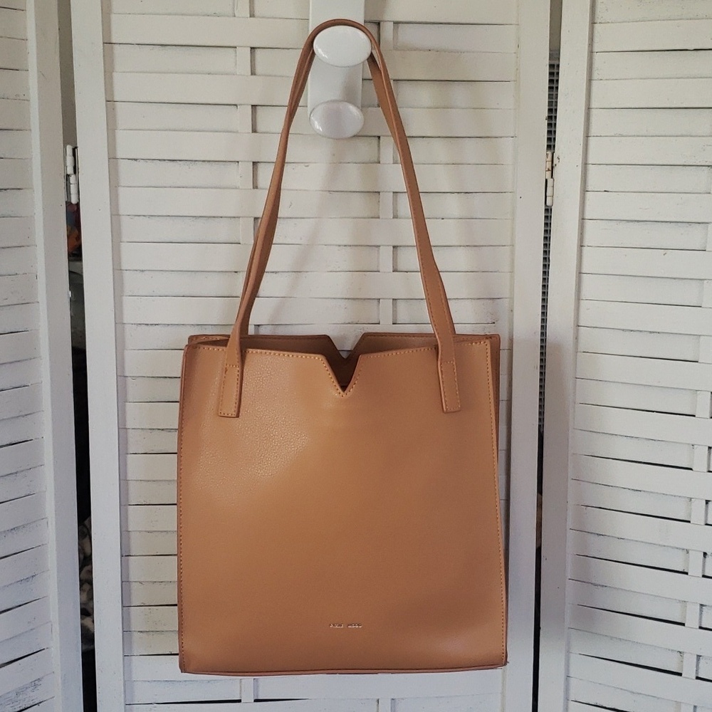 Pixie Mood camel vegan faux leather tote shoulder bag